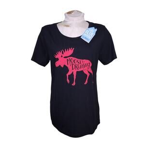 Little Blue House Women's Moose On  Pajama‎ T-Shirt Size S NWT